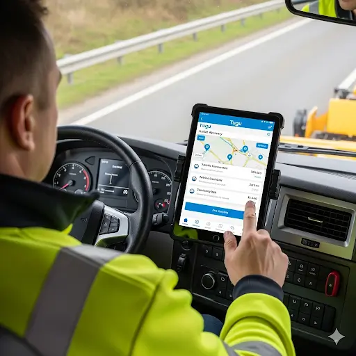 Vehicle roadside assistant on the motorway in Leeds West Yorkshire