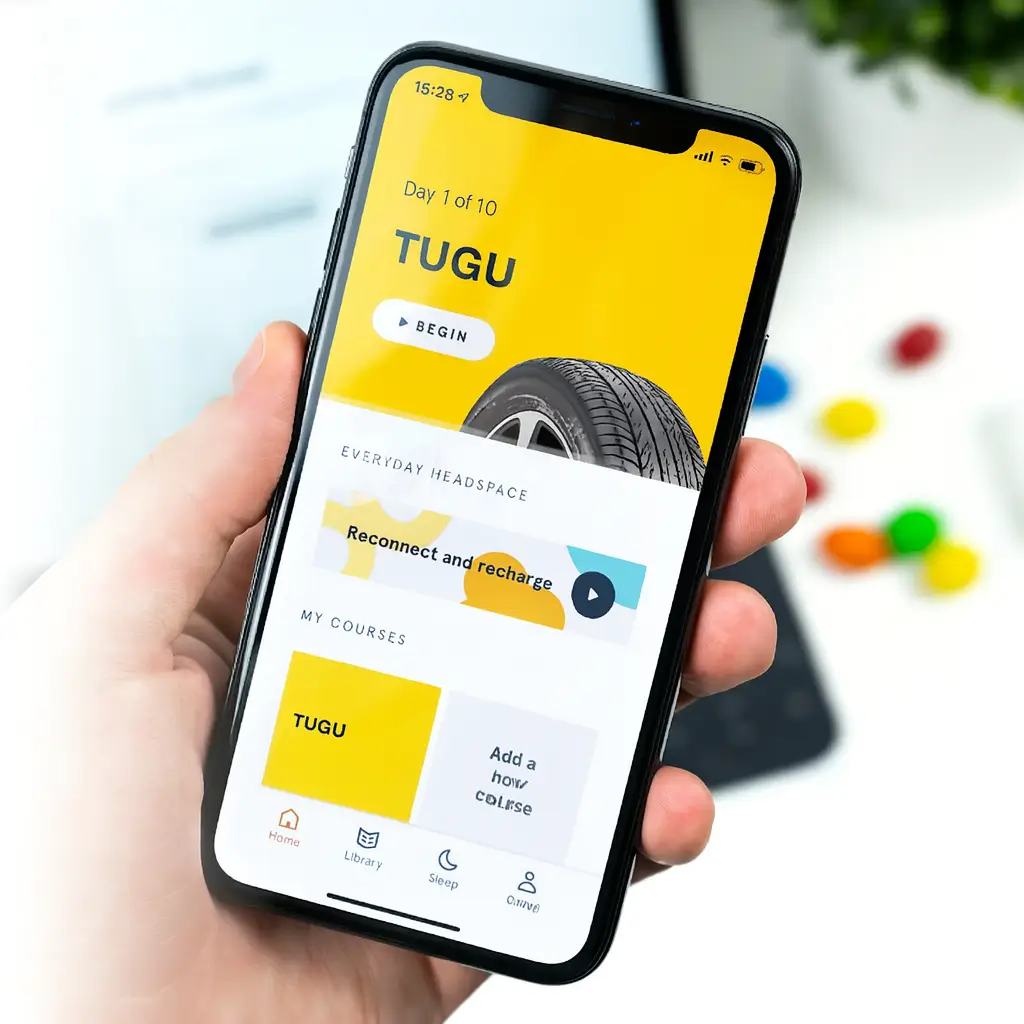 Mobile phone displaying the TUGU breakdown recovery app interface for requesting roadside assistance.